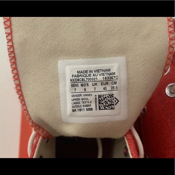 NEW Converse red woman9 men 7 Euro 40 - Picture 5 of 5